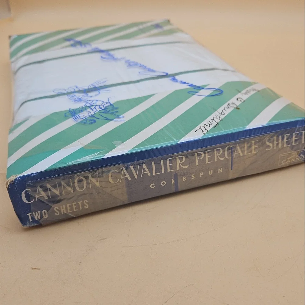 Vintage Cannon Cavalier Percale Sheets NOS New Two Sheets Combspun White